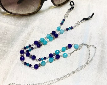 Glasses Chain Lanyard Neclace in Light Blue and Purple