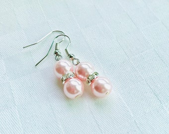 Light Pink Pearl Earrings