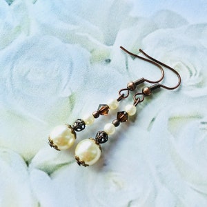 Ivory White Vintage-Inspired Earrings image 1