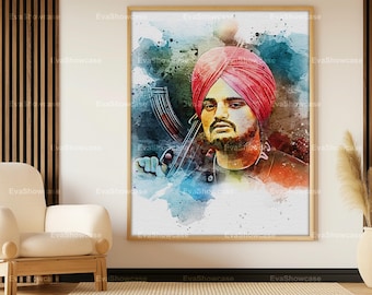 Digital sidhu moosewala portrait - best for gifting collectors music lovers fans