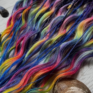 Rainbow Galaxy Dreadlocks: Handmade Cosmic Hair Extensions