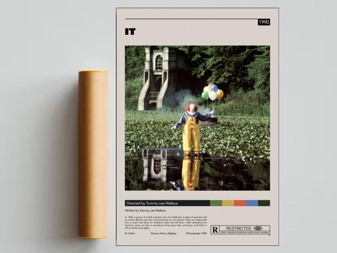 IT Movie Poster, Vintage Movie Posters , Wall Art Print , Digital ...