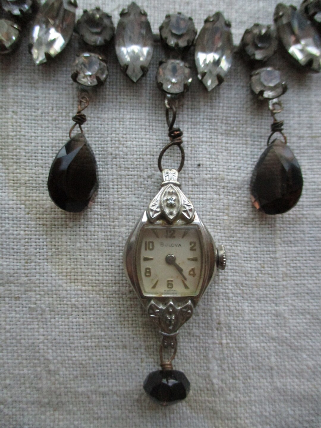Mary and Friends Antique Watch Case Necklace, New Years Clock