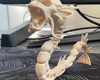3D Printed Gyarados-Inspired Fossil Figure – Collectible Gamer Gift