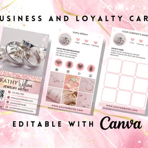EDITABLE Canva Template Design | Instagram Business Loyalty QR Code Care Guide Card | Jewelry Jewellery Accessories Goldsmith Watch Maker