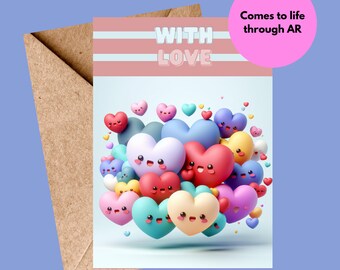 Augmented Reality Love Heart Card: Animated Music Anniversary Card