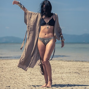 Boho Crepe Viskose Kimono Robe | Strand Abdeckung-Up, Festival Duster