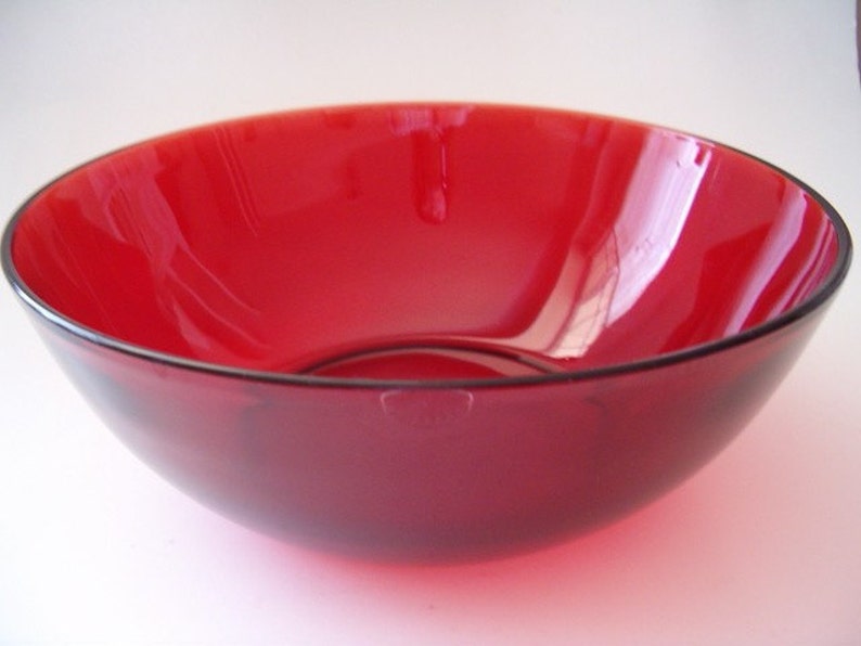 Ruby Red Glass Bowls Etsy