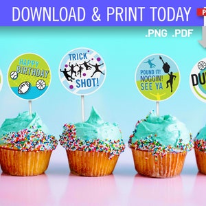 Adornos para cupcakes de cumpleaños de tíos. Descargables perfectos para decorar tartas de fiestas.