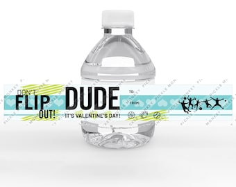 Printable Valentine Water Bottle Labels: Sports Theme (PDF)