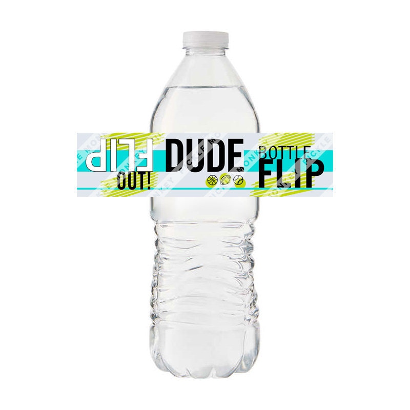 Bottle Flip Trick Shots Party DIY Label for Water Bottles - Perfect f…