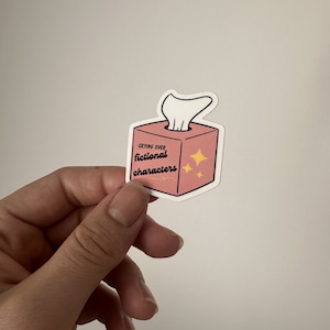 Crying Over Fictional Characters Sticker: Book Lover Gift