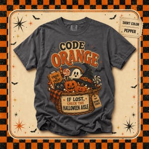 Kod Orange Halloween-tröja, Om du tappar bort dig, kolla Halloween-gången-tröja, Retro Comfort Colors Spöktröja