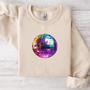 Disco Ball Sweatshirt, Unisex Disco Sweater, Unique Pullover, Graphic Sweater, Disco Lover Shirt