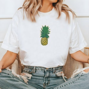 Camiseta vintage com abacaxi, camiseta com estilo estético vintage, camiseta unissex com abacaxi