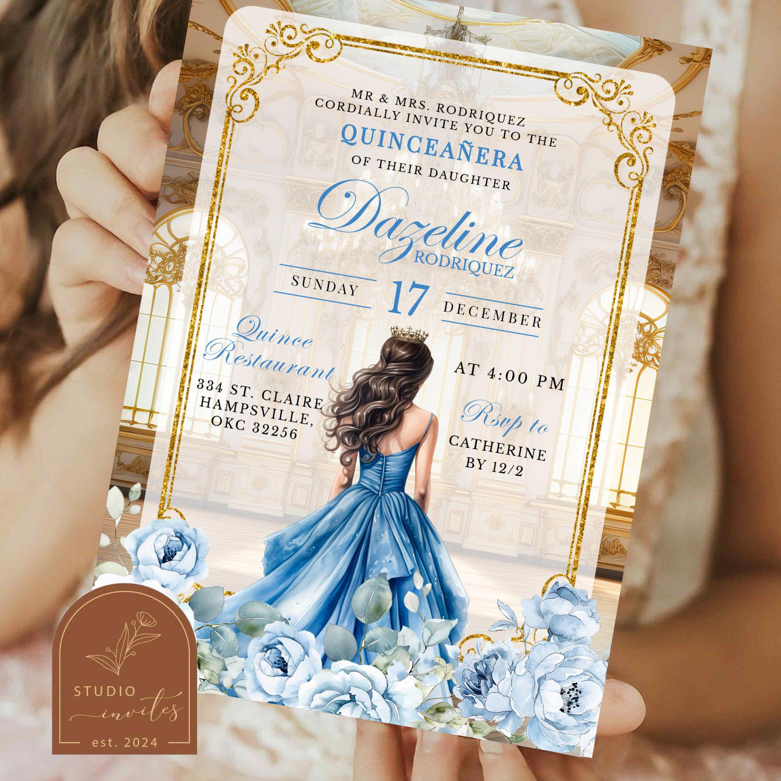 Royal Blue Gold Girls Dress