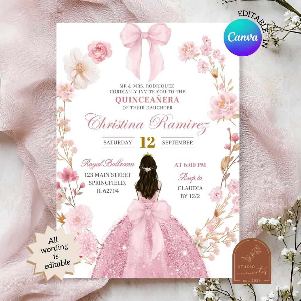 Pink Quinceanera Dress - Etsy UK