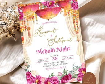 Floral Umbrella Mehndi Night Ceremony, Hindu Pithi Ceremony, Indian Sangeet Wedding, Dholki Maiyan Ceremony, Panjabi Sikh Wedding AC27