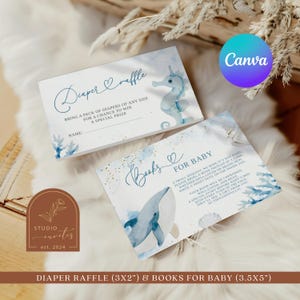 Carte Blue Sea You Soon sur le thème des couches et des livres pour bébé, tombola sur le thème du corail côtier et des livres pour bébé, C138