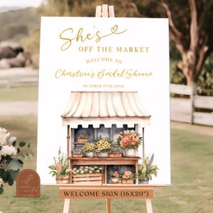 Editable Fresh Off The Market Bridal Shower Welcome Sign, Farmers Market Bridal Shower Poster, Flower Market Bridal Shower Party Signs C38