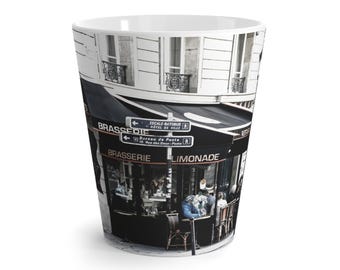 Charmante Parijse lattemok | Cadeau koffieliefhebber, vintage caféstijl, woondecoratie, uniek keukengerei, perfect voor vrienden