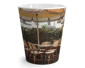 Charmante vintage lattemok - gezellige cafésfeer, perfect voor koffieliefhebbers, cadeau voor vrienden, interieur, caféthema, keukenbenodigdheden
