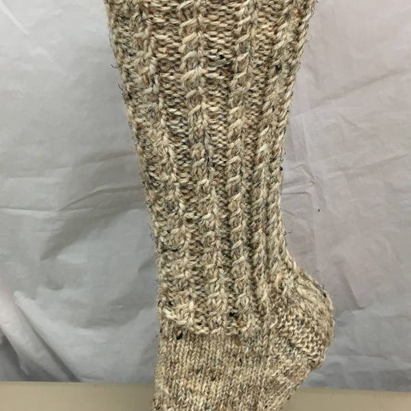 CLEARANCE Free Ship Handknit Wool Thick Socks  Adult Teen Oatmeal Color Boot Socks Warm Gift Casual Socks