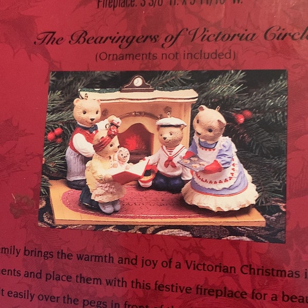 Vintage Hallmark Bear Family by the Hearth Ornaments and Display