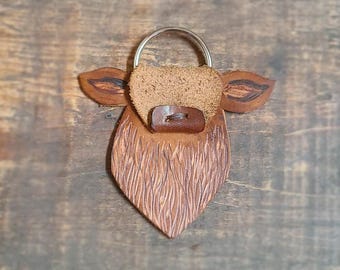 Accesorio para llavero de vaca de las Tierras Altas, llavero de vaca, llavero de cuero, bonito dije para bolso, etiqueta para mochila, regalos de vaca por menos de 25, colgador para espejo retrovisor