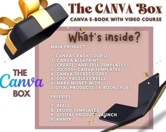 Canva Course: Video Tutorials, 20,000+ Templates, Faceless Reels (Digital Download)