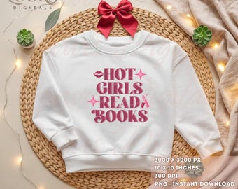 Hot Girls Read Books PNG: Bookish Girl Clipart (Digital Download)