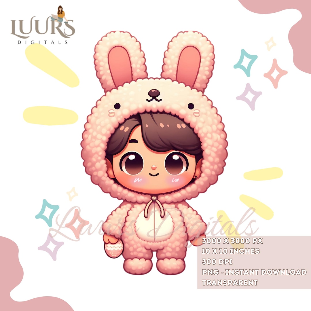 Labubu Png, Cute Boy Png, Rabbit Png, Easter Png, Labubu Inspired, Boy ...
