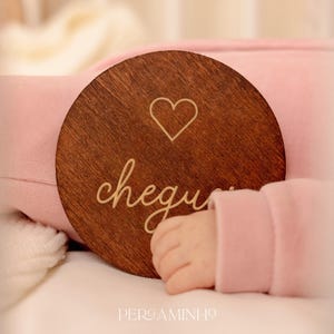 Hitos de madera para bebés (momentos) en portugués, hitos de madera unisex, regalo para baby shower