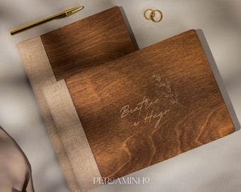 Personalisiertes Hochzeits-Gästebuch aus Holz - Hochzeits-Gästebuch