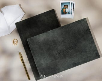 Personalized Velvet Guest Book - Wedding Guest Book, Velvet Guest Book, Signature Book
