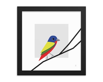 Banderines pintados - Impresión enmarcada de aves