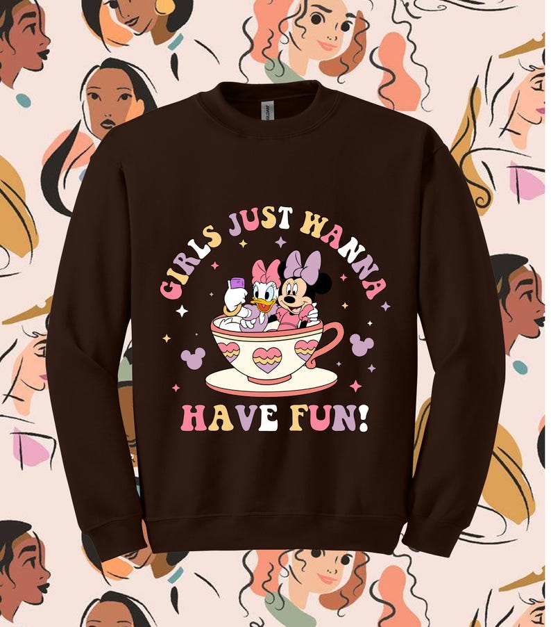 Disney Minnie Daisy Summer Sweatshirt, Girls Just Wanna Have Sun