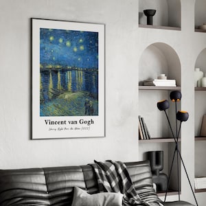 Starry Night Over the Rhône Digital Download • Van Gogh Printable Wall Art • Impressionist Night Painting • Classic Starry Sky Decor