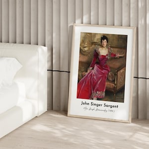 Mrs. Hugh Hammersley (1892) by John Singer Sargent - Home Decor, Vintage Female Painting, Classic Portrait, Digital Wall Art Downloading
