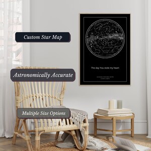 Custom Sternenkarte - SCHWARZ - Sternenkarte Geschenk Sternenkarte zum Jubiläum Geschenk Individuelles Poster Jubiläumsgeschenk Druckbares Geschenk DIGITALER DOWNLOAD