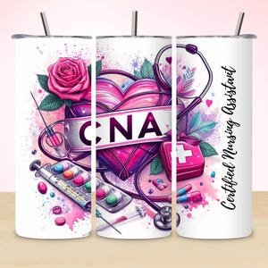 CNA Nurse Tumbler Wrap: Pastel Sublimation Design (Digital Download)