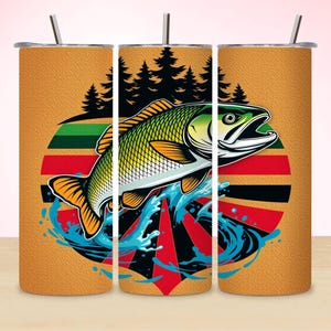 Fishing Tumbler Sublimation Design: 20oz Skinny Wrap (Digital Download)
