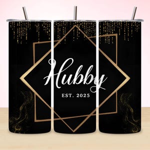 Hubby Tumbler Wrap, 20 oz Skinny Tumbler Sublimation, Wedding Gift Design, Wedding Tumbler Template, Digital Download PNG