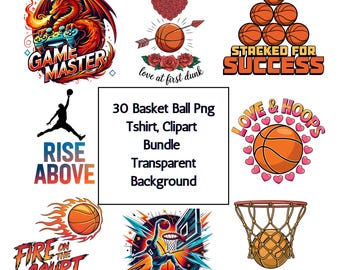 Basketball PNG Clipart Bundle: Sports Mom Sublimation Designs (Digital Download)