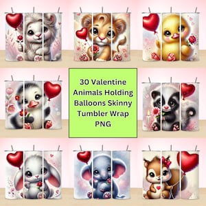 Valentine&#39;s Day Tumbler Bundle: Woodland Animals Clip Art (Digital Download)