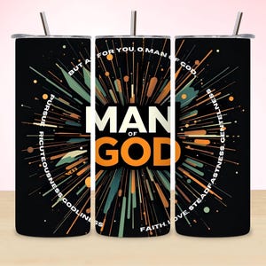 Christian Men Tumbler Wrap: Mann Gottes Bibel-Design (20 Unze digitaler Download)