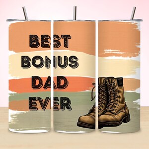 Bonus Dad Retro Boots 20oz Tumbler Wrap (Digital Download)