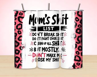 Funny Mom Life 20oz Tumbler Sublimation Design (Digital Download)