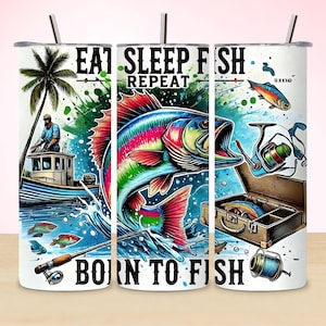 Funny Fisherman Tumbler Wrap: Fish Sublimation Design (Digital Download)