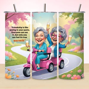Funny Friendship 20oz Skinny Tumbler Sublimation Design PNG, Best Friend Gift, Two Old Ladies, Sassy Quote, Digital Download, Friend Saying